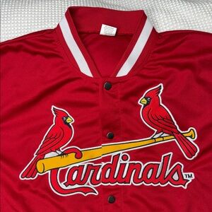 Red Cardinals Button Down Jersey w/Embroiderer Logo - XL